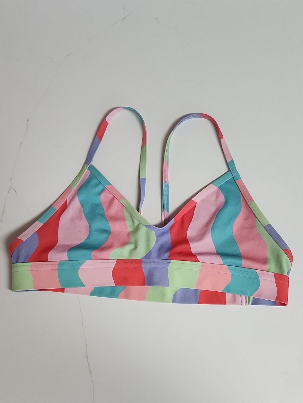 Jolyn Women's Size M "Mara" Multi-Color Wave Print Swim Top